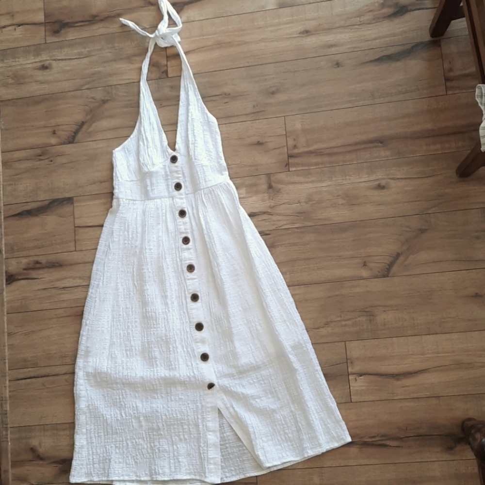 White Halter Dress